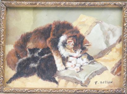 20th century school
Cats on a bed
Oil on...