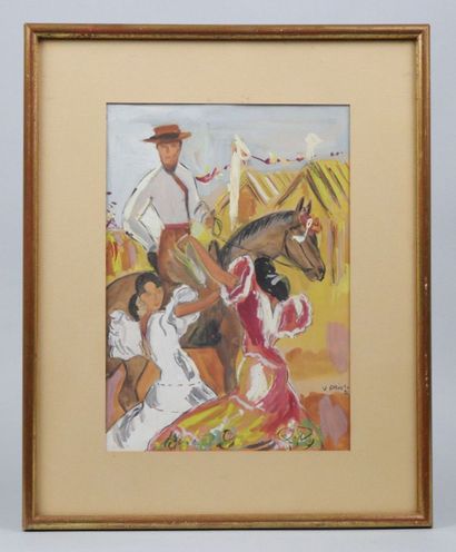 Modern school
Andalusian dancers and rider
Watercolor...