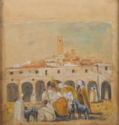 Maurice BOUVIOLLE (1893-1971)
Ghardaïa Square
Watercolor...