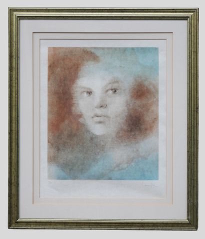 Leonor FINI (1907-1996) 
Portrait de femme
Lithographie...