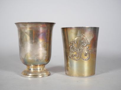 Set of two 950 thousandths silver kettledrums,...