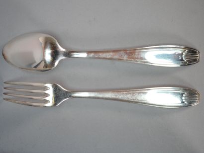 APOLLO
12 pieces of metal cutlery, Art Deco...