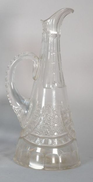 Cut crystal truncated-cone decanter with...