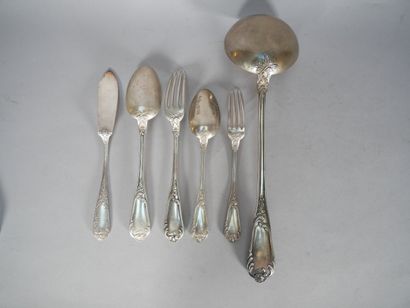Set of cutlery in 950 thousandths silver...