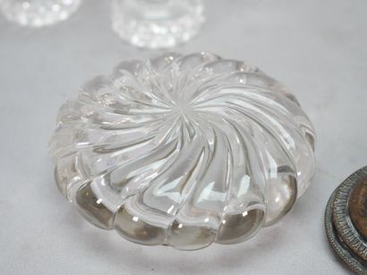 Cut crystal liqueur service, base model decorated...