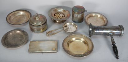 Set of silver-plated metal parts including...
