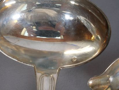 Set of 95 thousandths silver flatware including:...