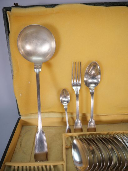 Mismatched sets of white metal household...