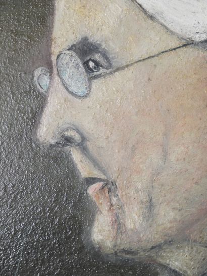 École XXe siècle
Vieille dame à la coiffe.
Huile...