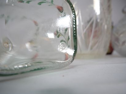 Crystal vase with flared neck and cut decoration...