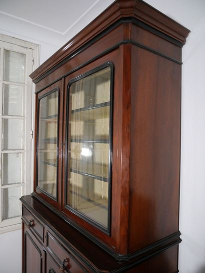 Buffet deux corps en bois de placage et bois...