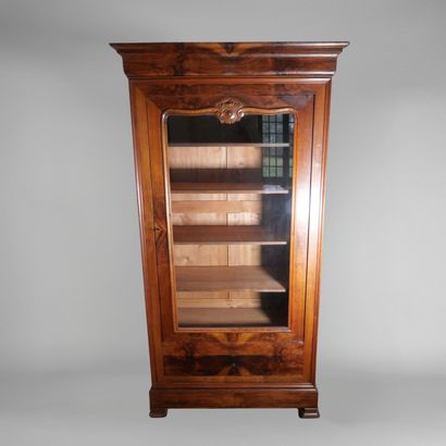 Vitrine bibliothèque en placage de bois de...