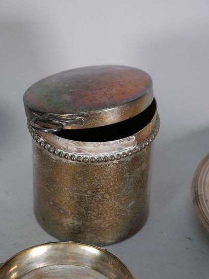 Set of silver-plated metal parts including...