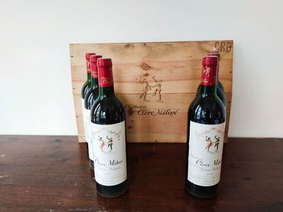 6 bouteilles Château CLERC MILLON Cru classé...