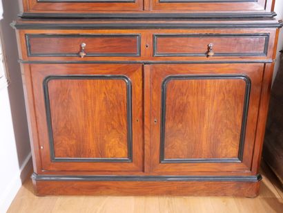 Buffet deux corps en bois de placage et bois...