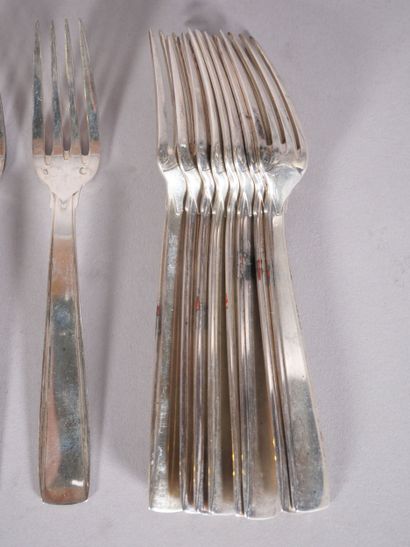 Set of 12 Art Deco style 950 thousandths...