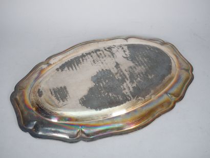 Oval platter in 950 thousandths silver with...