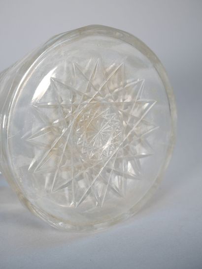 Cut crystal truncated-cone decanter with...