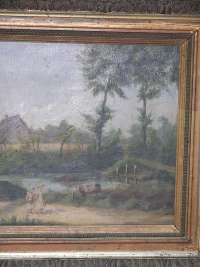 École du XIXe siècle
Paysage de campagne...