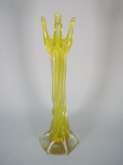 MURANO
Long-necked soliflore vase in yellow-tinted...