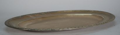 Oval platter in 950 thousandths silver with...
