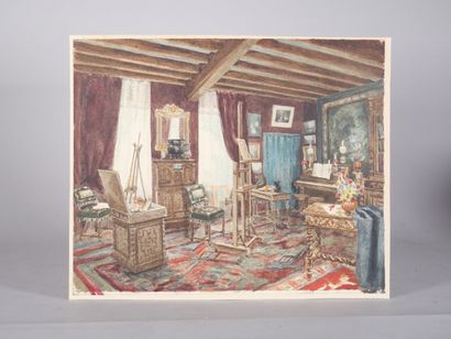École du XIXe siècle
Scène d'intérieur
Aquarelle...