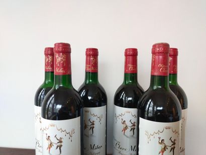 6 bouteilles Château CLERC MILLON Cru classé...