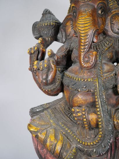 INDIA, 20th century
Large carved and polychromed...