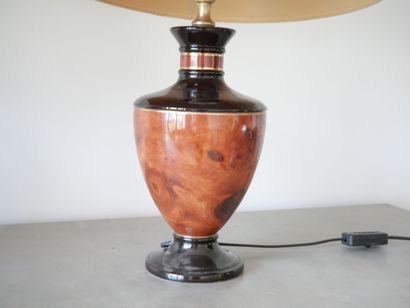 Paire de lampe de salon, le pied en céramique...