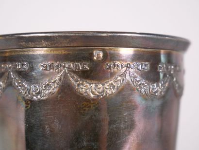 950 thousandths silver tumbler decorated...