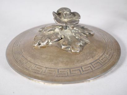 Glass sugar bowl decorated with Greek motifs,...