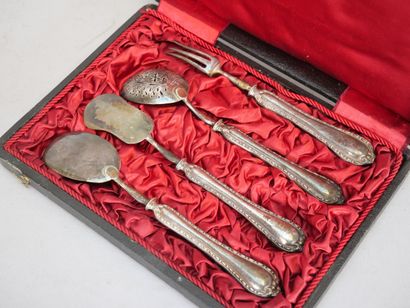 4-piece mignardise set, 950 thousandths forged...