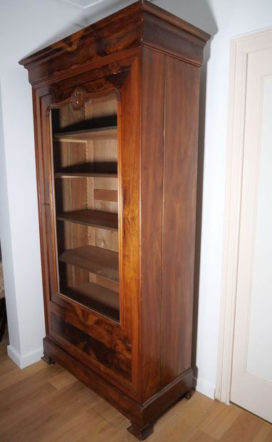 Vitrine bibliothèque en placage de bois de...