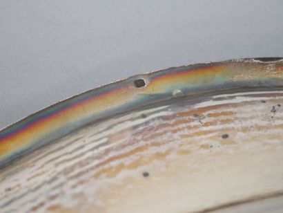 Oval platter in 950 thousandths silver with...