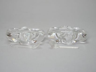DAUM
Pair of free-form crystal salerons.
Case.
Dimensions:...