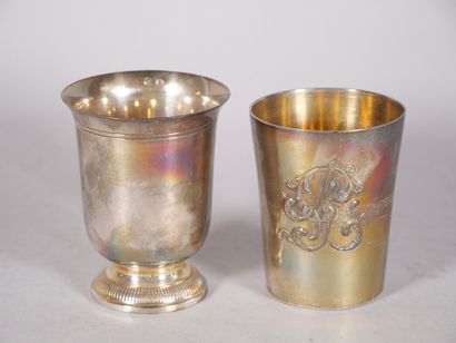 Set of two 950 thousandths silver kettledrums,...