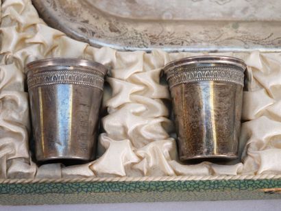 Liqueur service in silver and 950 thousandths...