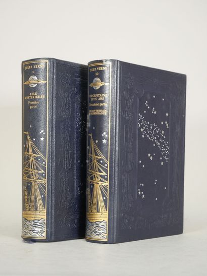 Jules VERNE. Réunion de 20 volumes. Jean...