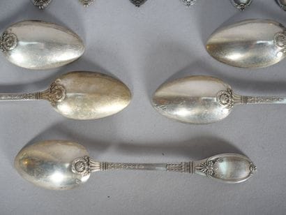 Tea service set in silver 950 thousandths...