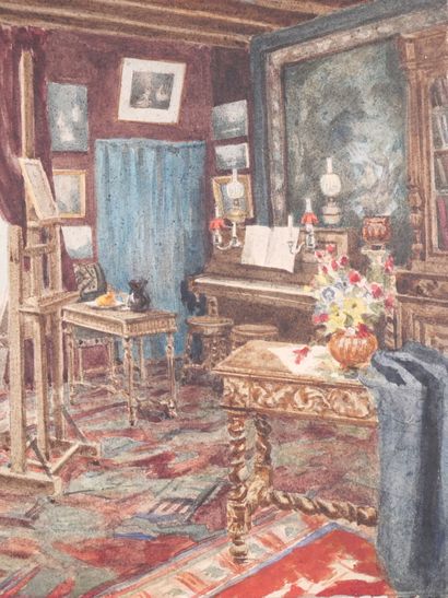 École du XIXe siècle
Scène d'intérieur
Aquarelle...