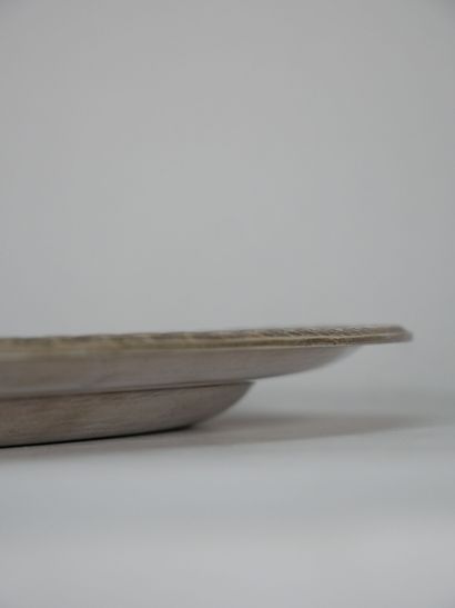 Oval platter in 950 thousandths silver with...