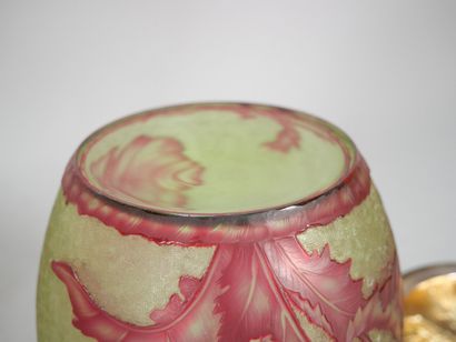 Crystal vase with flared neck and cut decoration...