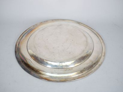 Circular dish in 950-thousandth silver with...