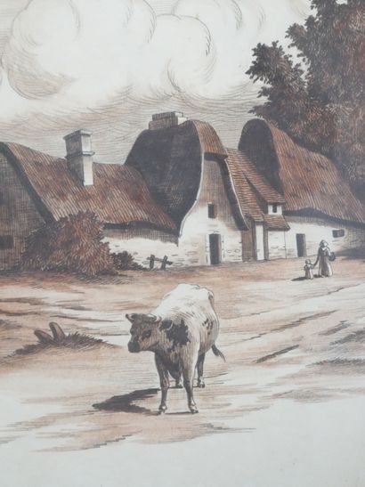 C. DEMEURE (XXe siècle)
Village aux chaumières
Dessin...