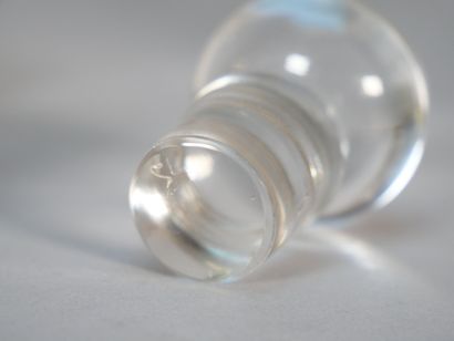 Pair of belly-shaped crystal decanters with...