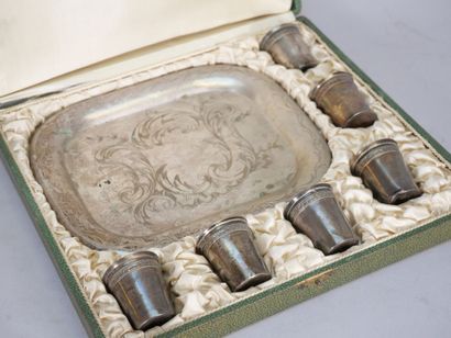 Liqueur service in silver and 950 thousandths...