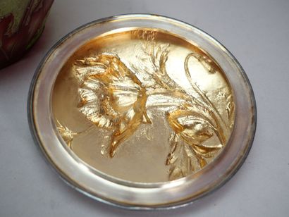 Crystal vase with flared neck and cut decoration...