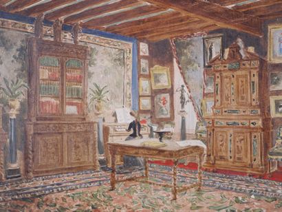 École fin du XIXe siècle
Scènes d'intérieurs
Gouaches...