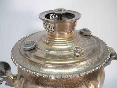 Samovar in silver-plated metal, the body...