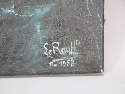 École XXe siècle
Vieille dame à la coiffe.
Huile...